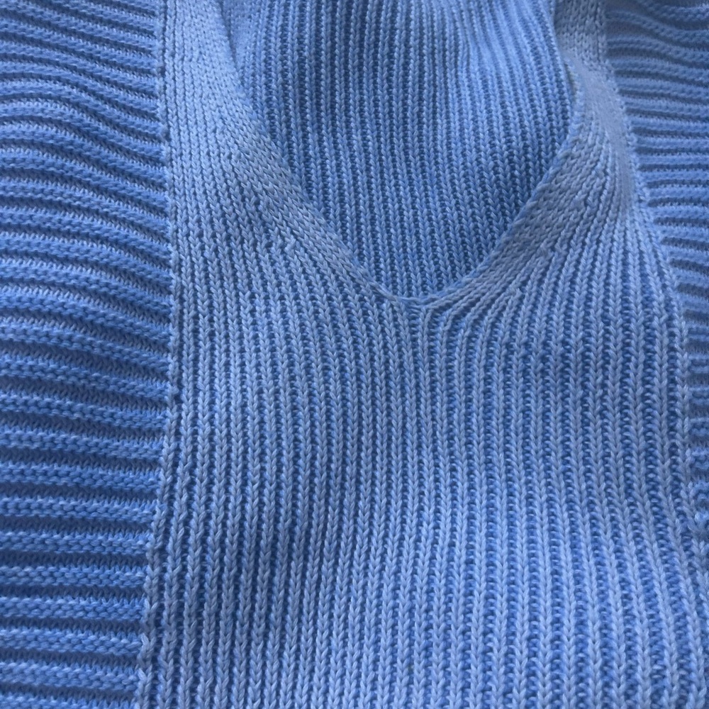 Free People When It Rains Small V neck Sweater Cornflower Blue - Picture 4 of 8